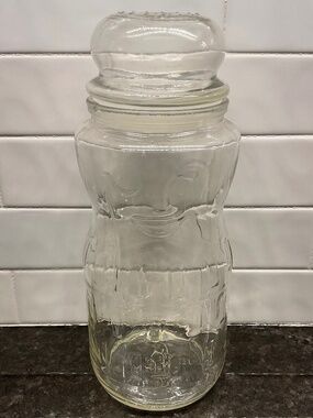 1981 75th Anniversary Planters Mr. Peanut Clear Glass Jar